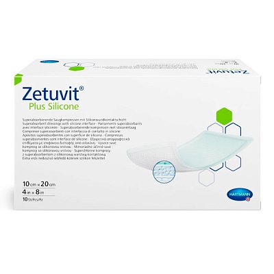 купить Повязка суперабсорбирующая Zetuvit Plus Silicone 10 х 20 см 10 шт