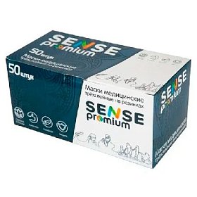 купить Маска 3-х слойная SENSE premium c рисунком мишки 50 шт