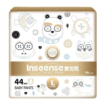 купить Трусики-подгузники супертонкие L (9-14кг) Inseense V6 44 шт